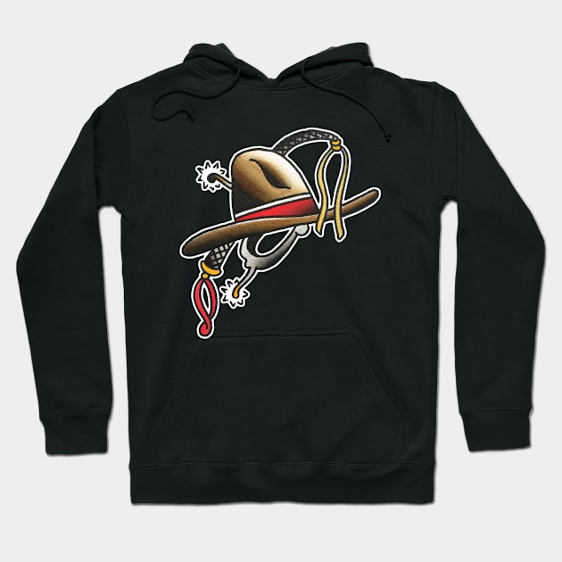 Cowboy Hat Tattoo Design Hoodie by forevertruetattoo